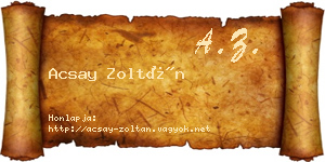 Acsay Zoltán névjegykártya