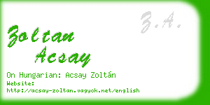 zoltan acsay business card